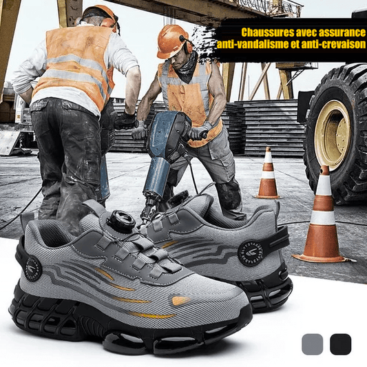 🔥Nouvelles chaussures de sécurité avec boutons rotatifs, antichocs et antiperforation