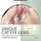 Boucles d'oreilles yeux de chat brillants