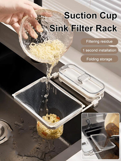 Suction Cup Sink Filter Rack✨